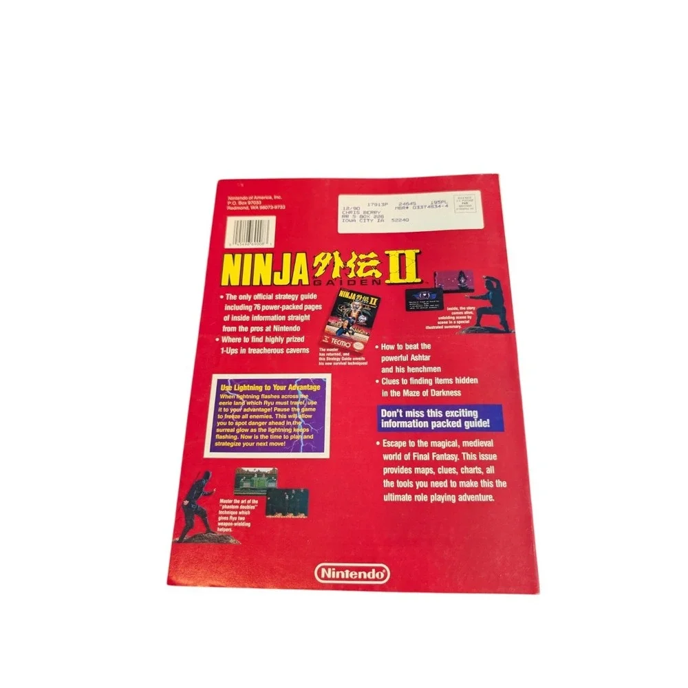 Nintendo Power Strategy Guide #SG2/N15, 1990, Ninja Gaiden II, w/Poster